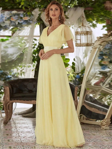 Vestido Tul Fiesta Largo Matrimonio Corte Imperio
