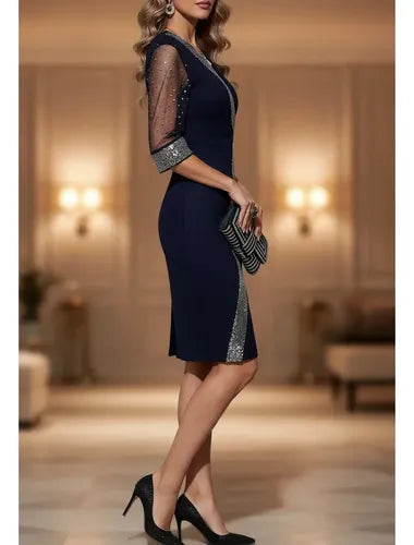 Vestido Fiesta Negro Lentejuelas Va 362