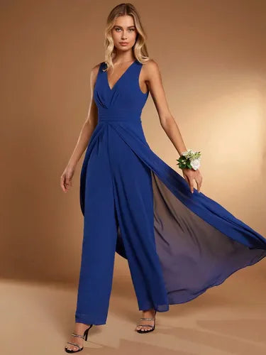 Entero Jumpsuit Mono Escote V Pierna Ancha El 152
