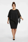 Vestido midi multicolor manga capa evasé talla grande