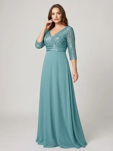 Vestido evasé largo al tobillo talla grande