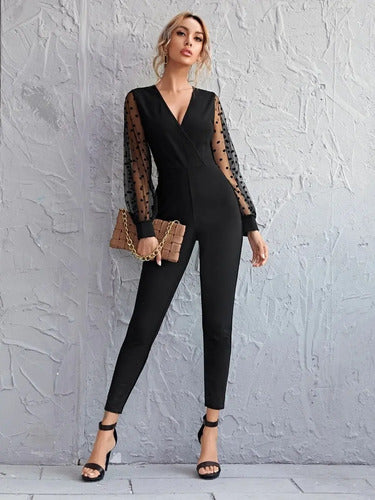 Entero Jumpsuit Mono Negro Pitillo Fiesta  El 59