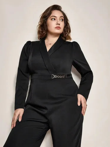 Entero Palazzo Jumpsuit Pierna Ancha Talla Grande Vg 200