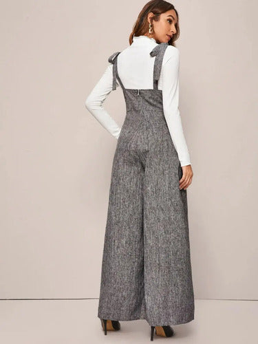 Entero Jumpsuit Overol Mono Pantalón Pierna Ancha  El 175 Gris S
