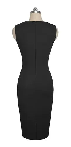 Vestido Formal Oficina Coctel Gris  Va 420