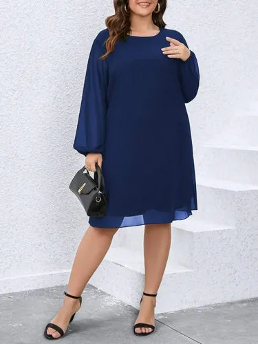 Vestido Fiesta Talla Grande Túnica Manga Larga Vg 129