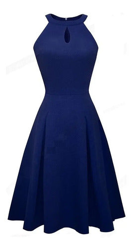 Vestido Corto Delpilar Va 412 Mujer Azul Oscuro