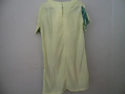 Vestido Paisaje, Color Amarillo Verdoso Vd 04 Verde Claro M