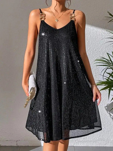 Vestido de Lentejuelas Negro - vista 9
