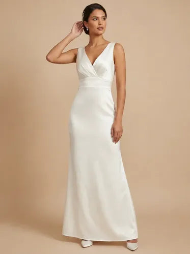 Vestido de novia sirena escote descubierto