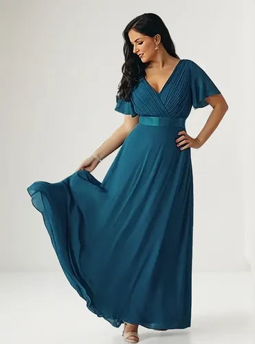 Vestido Fiesta Largo Graduación Talla Grande Ep 16