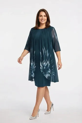 Vestido evasé midi talla grande