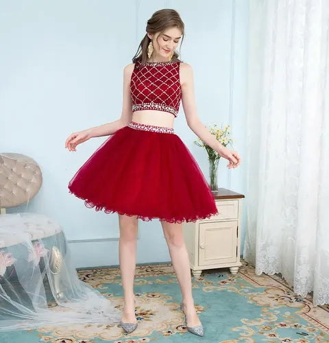 Vestidos Fiesta Crop Top Falda Graduación  Ep 301