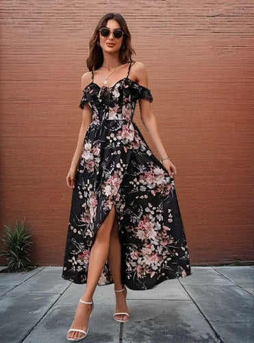 Vestido Estampado Floral Delgado Playa Va 605