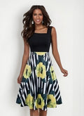 Vestido Estampado Floral Acampanado Va 460