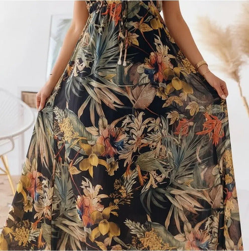 Vestido Largo Bohemio Playa Estampado Floral Verano