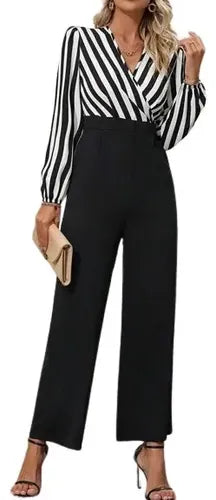 Entero Jumpsuit Mono Escote Cruzado Fiesta  El 191 Negro M