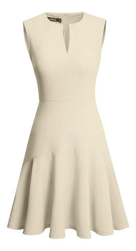 Vestido Oficina Cóctel Formal Acampanado Swing Va 484