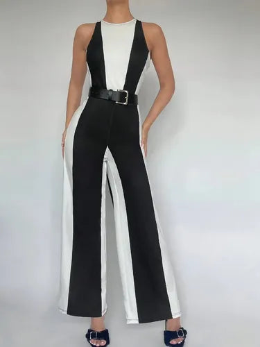 Entero Jumpsuit Mono Enterito Bicolor Sin Cinturón El 210