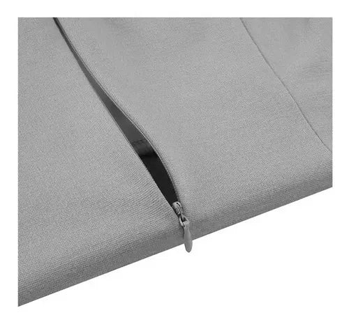 Vestido Formal Oficina Coctel Gris  Va 420