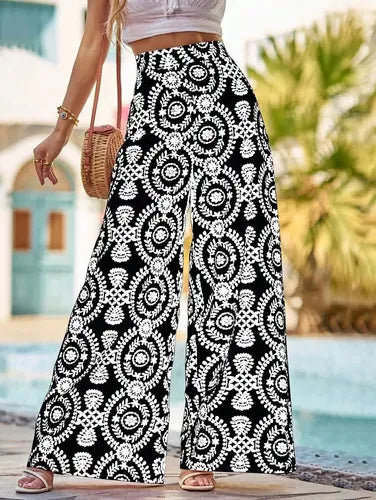 Pantalón Delpilar Mujer Pierna Ancha Cintura Alta Pt 06