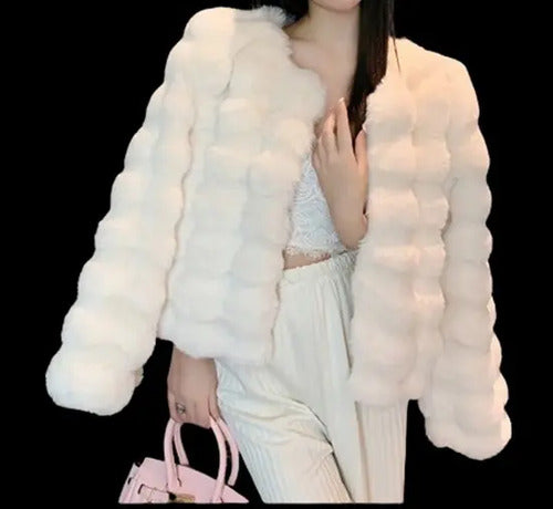 Elegante  Chaqueta Capa Bolero Piel Fiesta Bb 12