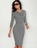 Vestido Vintage Oficina Coctel Manga Va 456 Negro S