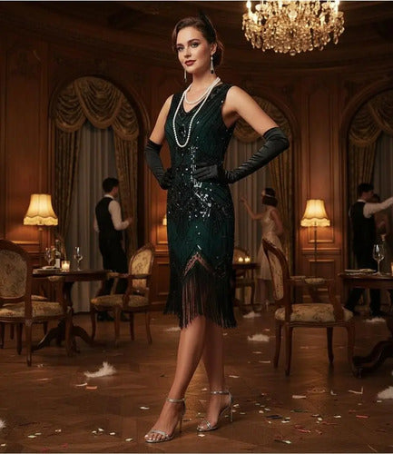 Vestido vintage años 20 midi recto