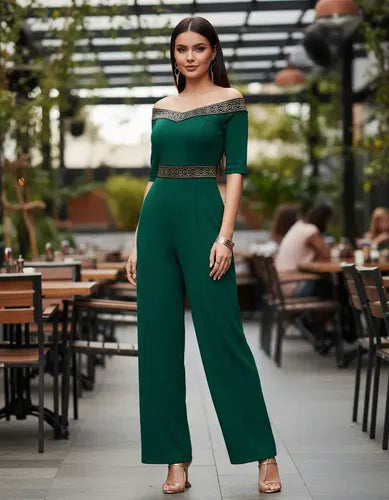 Entero Jumpsuit Mono Fiesta Hombros Descubiertos El 81