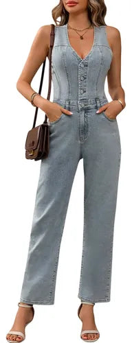 Entero Jumpsuit Mono Mezclilla Jeans Denim El 224