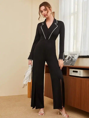 Entero Jumpsuit Mono Negro Fiesta  El 66 Negro M