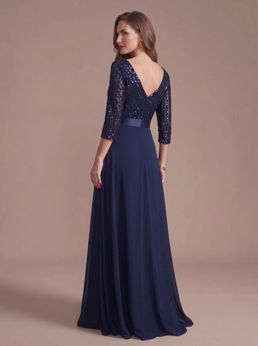 Vestido evasé largo al tobillo de gasa