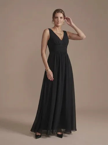 Vestido de gasa largo al tobillo