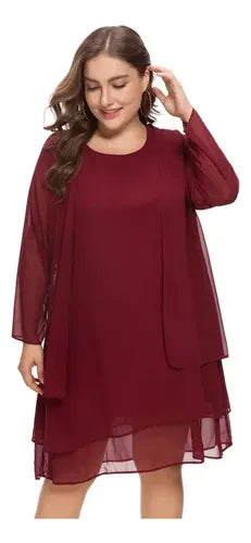 Vestido Fiesta Talla Grande 2 Piezas Vg 45