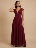 Vestido largo gasa hombros descubiertos