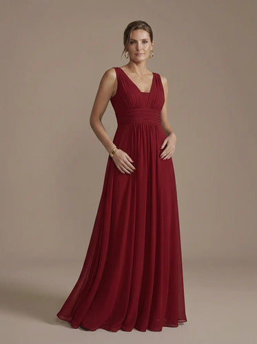 Vestido de gasa largo al tobillo