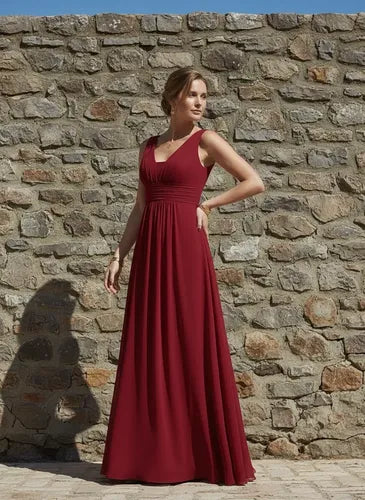 Vestido de gasa largo al tobillo