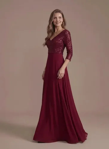 Vestido evasé largo al tobillo de gasa