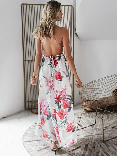 Vestido Maxi Largo Bohemio Cruzado Con Abertura  Vd 96