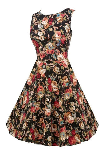 Vestido Vintage Pin Up, Swing Y Años 50, Rockabilly Va 181 Negro S