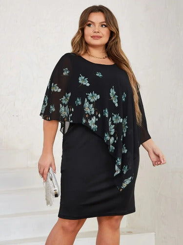 Vestido Fiesta Talla Grande Negro  Vg 76 Negro 2xl