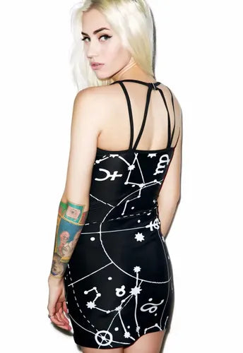 Vestido Negro Print Esqueleto  Vd 35 Negro M
