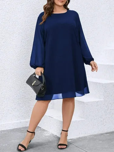 Vestido Fiesta Talla Grande Túnica Manga Larga Vg 129