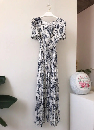 Vestido Plisado Coctel Fiesta Va 437 Blanco M