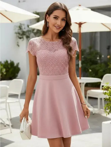 Vestido Formal Blanco Corto Novia Civil Cóctel Hq 15
