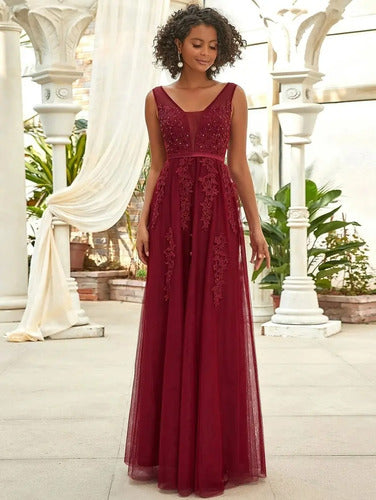 Vestido Fiesta Largo Matrimonio Graduación Dama Honor Ep 195