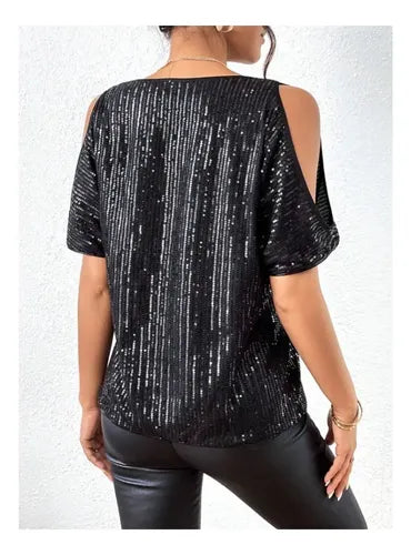 Polera Remera Blusa Mujer Fiesta Lentejuelas Bb 49