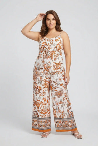Mono naranja con estampado en talla grande