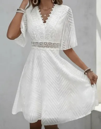 Vestido Formal Blanco Corto Novia Civil Cóctel Hq 15