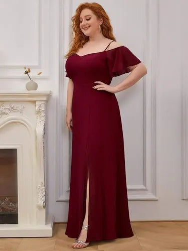 Vestido Fiesta Largo Talla Grande Hombros Descubierto Ep 198